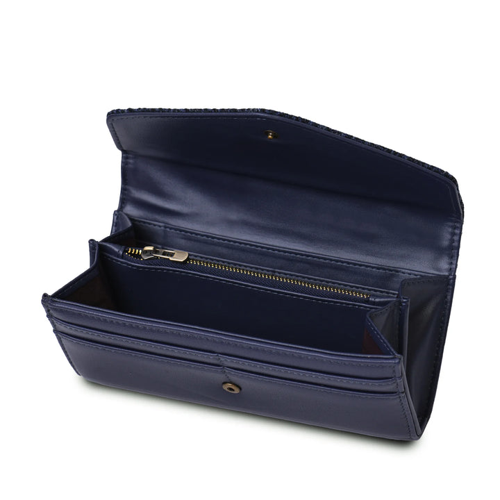 Large Clasp Navy Purse