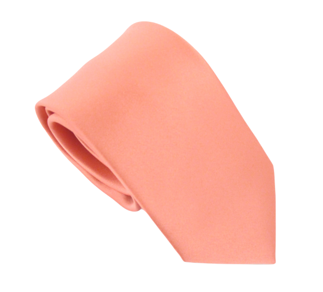 Mens Coral Satin Tie