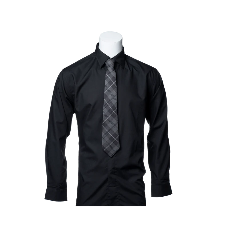 Mens Grey Granite Tartan Tie