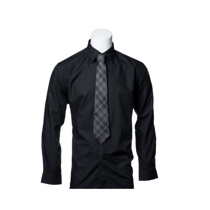 Mens Grey Granite Tartan Tie