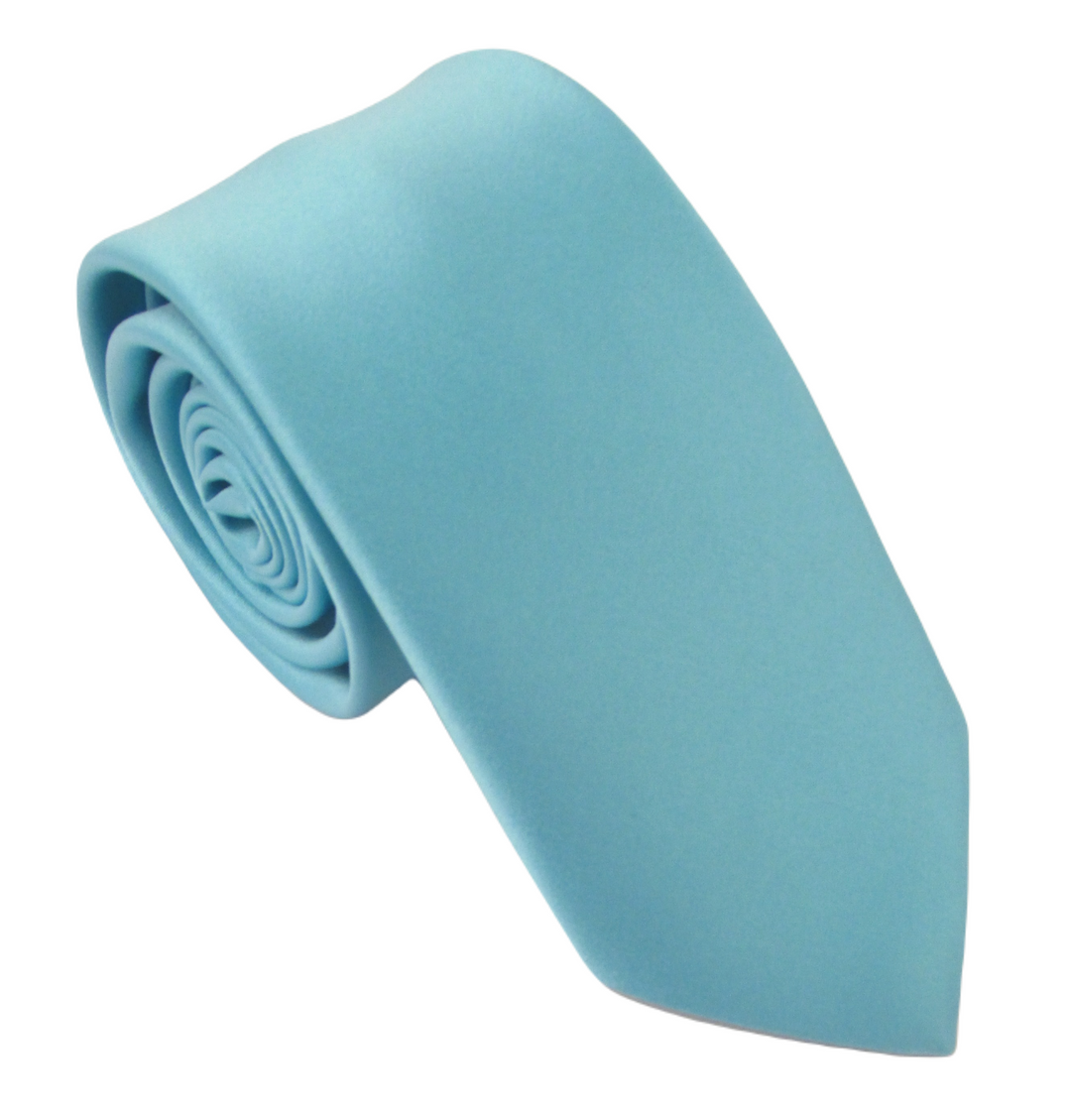 Mens turqoise satin tie