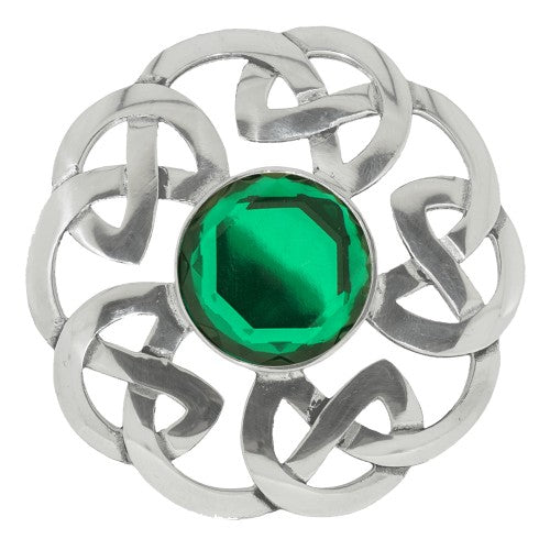 Polished Celtic Interlace Plaid Brooch 248