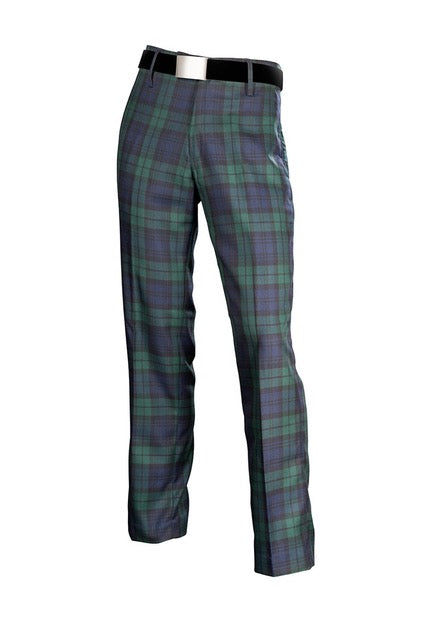 Men's wool 2025 black watch trousers