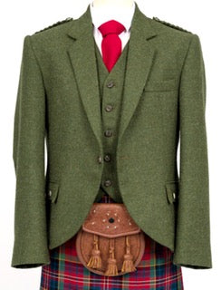 Cheviot Loden Green Tweed Crail Jacket and waistcoat CHE161 Anderson Kilts