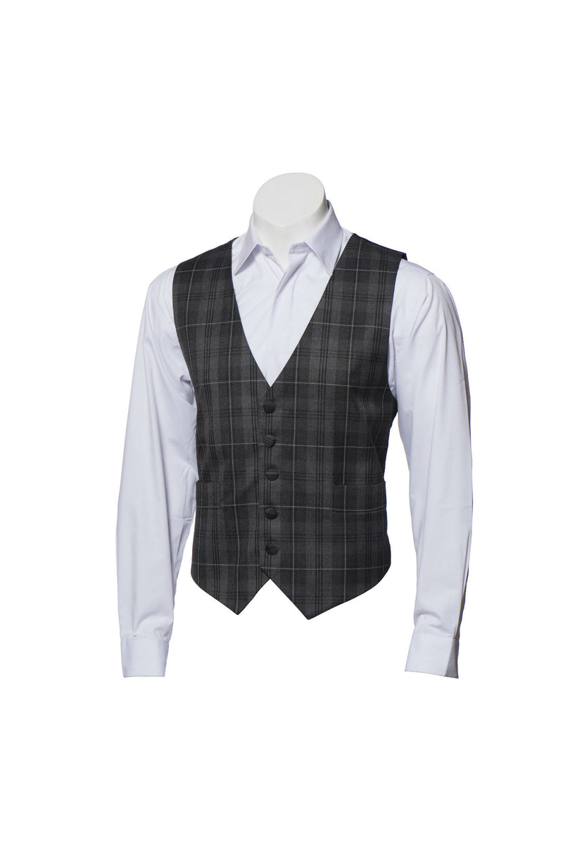 Grey granite tartan waistcoat - Anderson Kilts