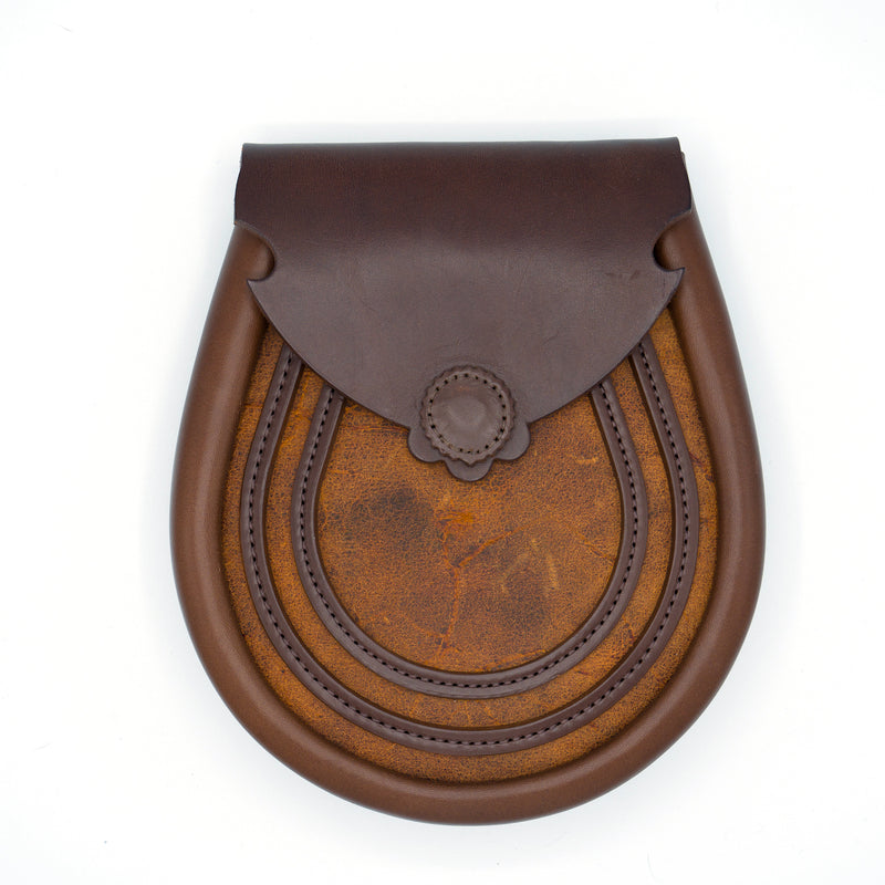 Handcrafted Brown Leather Lucky Horse Shoe Sporran
