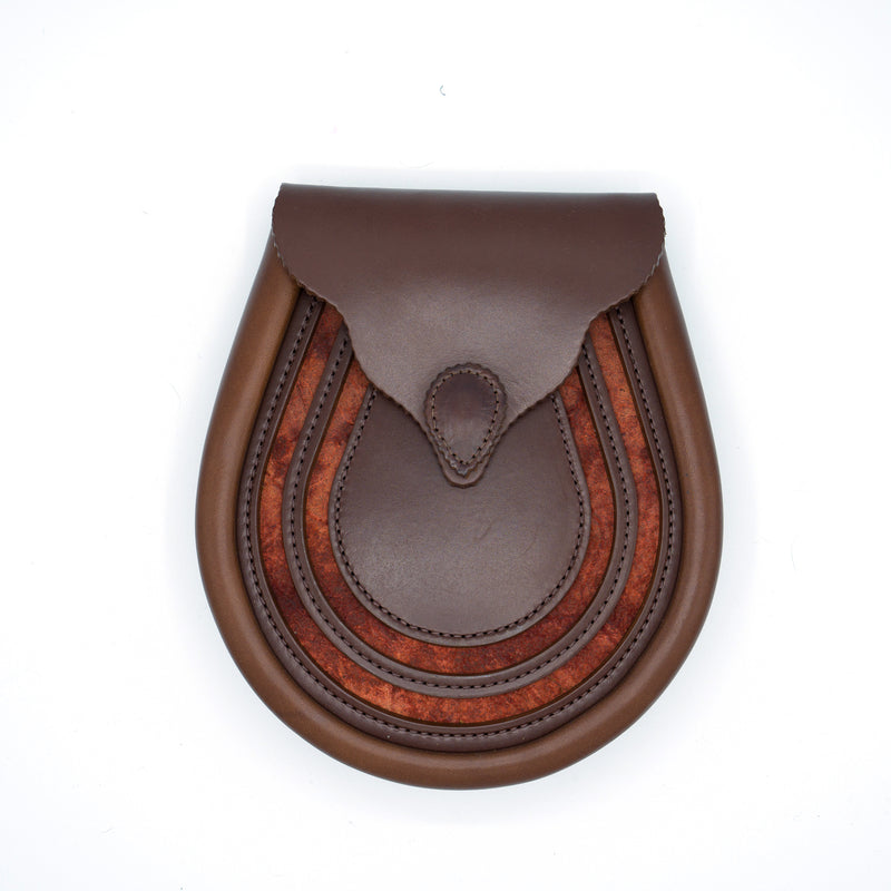 Handcrafted Brown Leather Red Dirt Urban Hide Lucky Horse Shoe Sporran