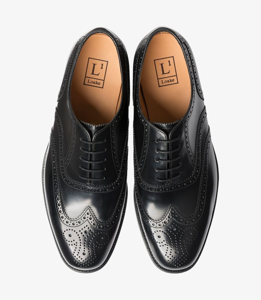 Loake Black Leather Day Brogue