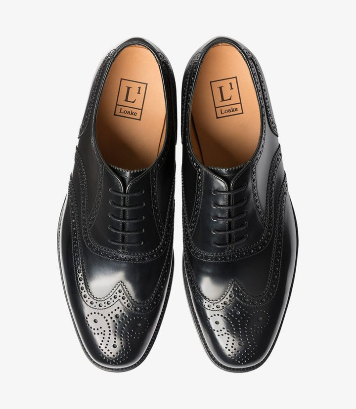 Loake Black Leather Day Brogue