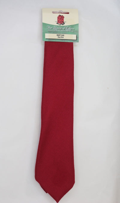 Mens House of Edgar Woollen Tie - Muted Red - Anderson Kilts