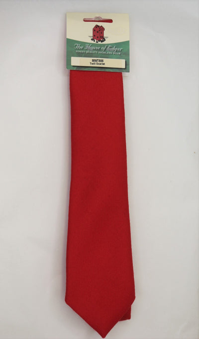 Mens House of Edgar Woollen Tie - Scarlet Red - Anderson Kilts