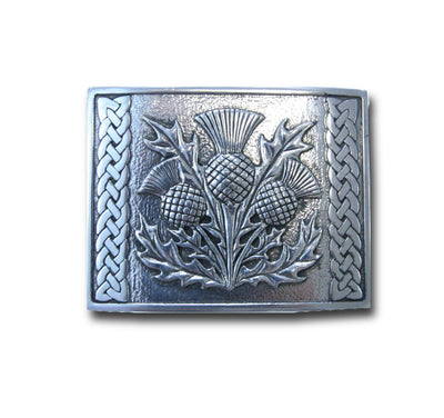 Pewter thistle belt buckle - Anderson Kilts