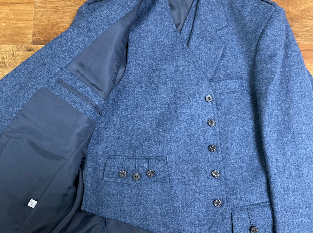 Lovat blue tweed crail jacket & waistcoat - 46 Reg