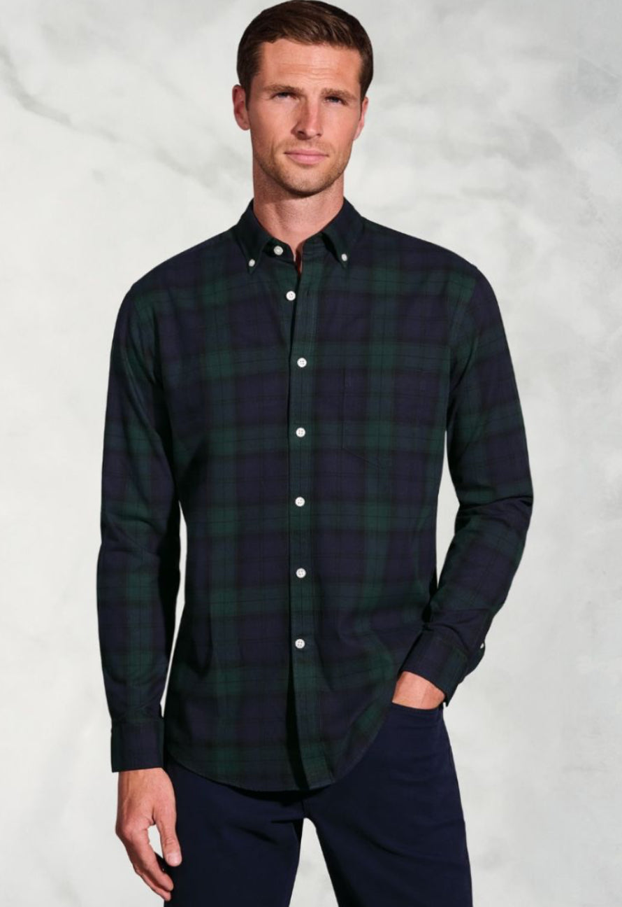 Regular Fit Black Watch Long Sleeve Shirt