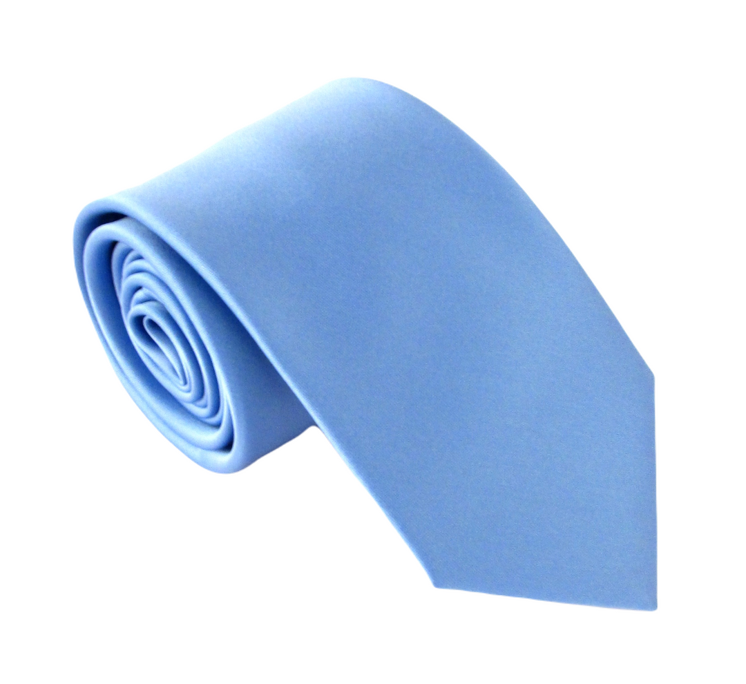 Mens Cornflower blue satin tie