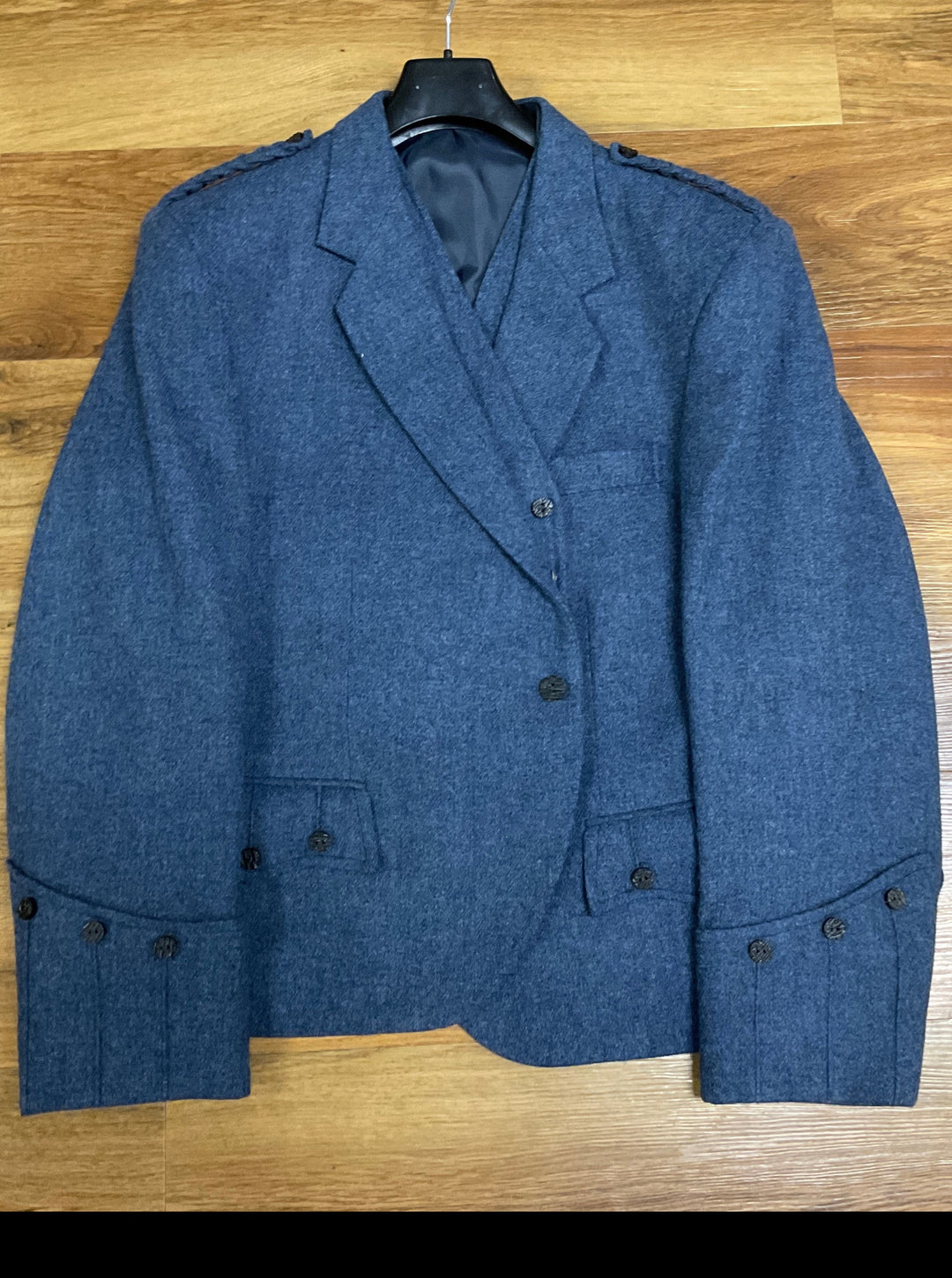 Lovat blue tweed crail jacket & waistcoat - 46 Reg