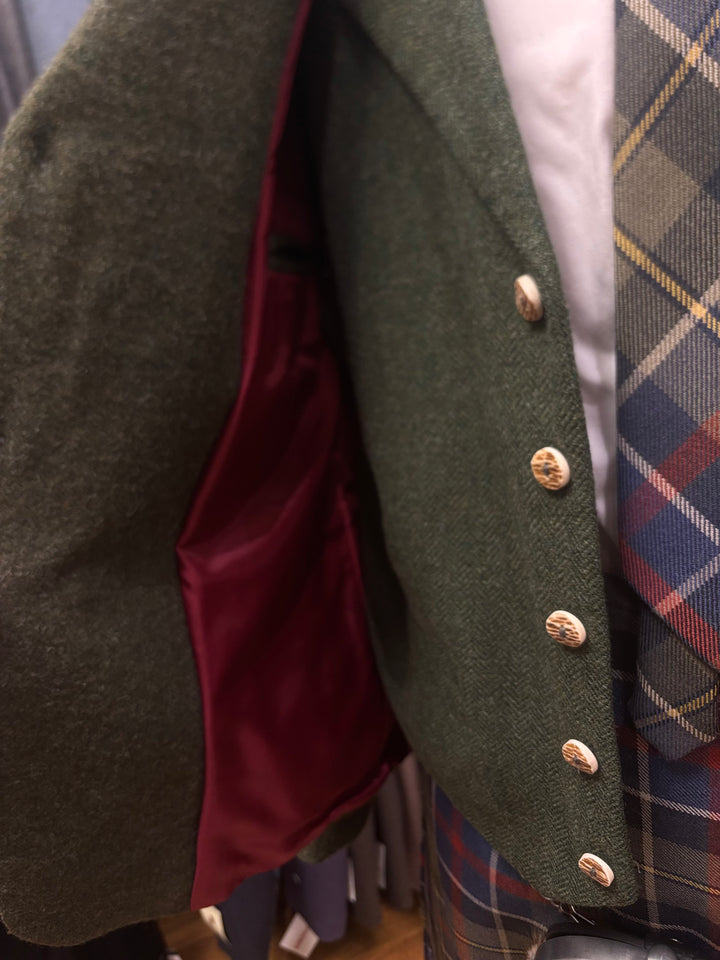 Lovat Green Jacket & Waistcoat - discounted hire stock