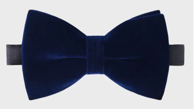 Navy Velvet Bow Tie