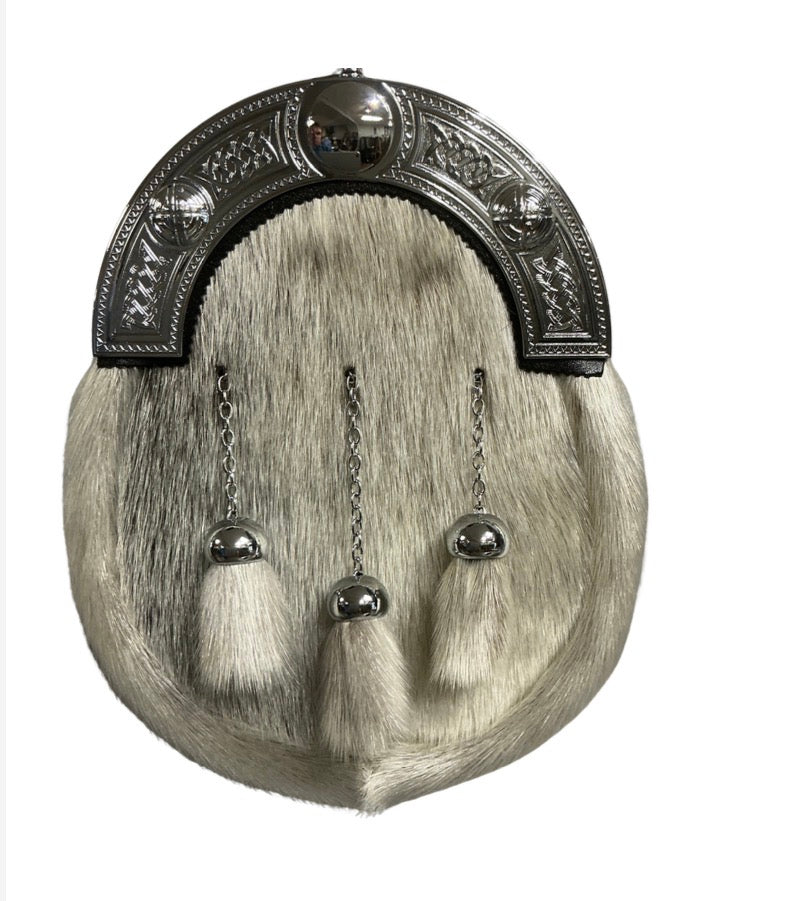 EW2 Chrome Dress Sporran - Sealskin