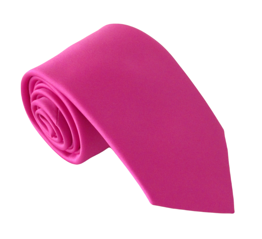 Mens fucshia pink satin tie