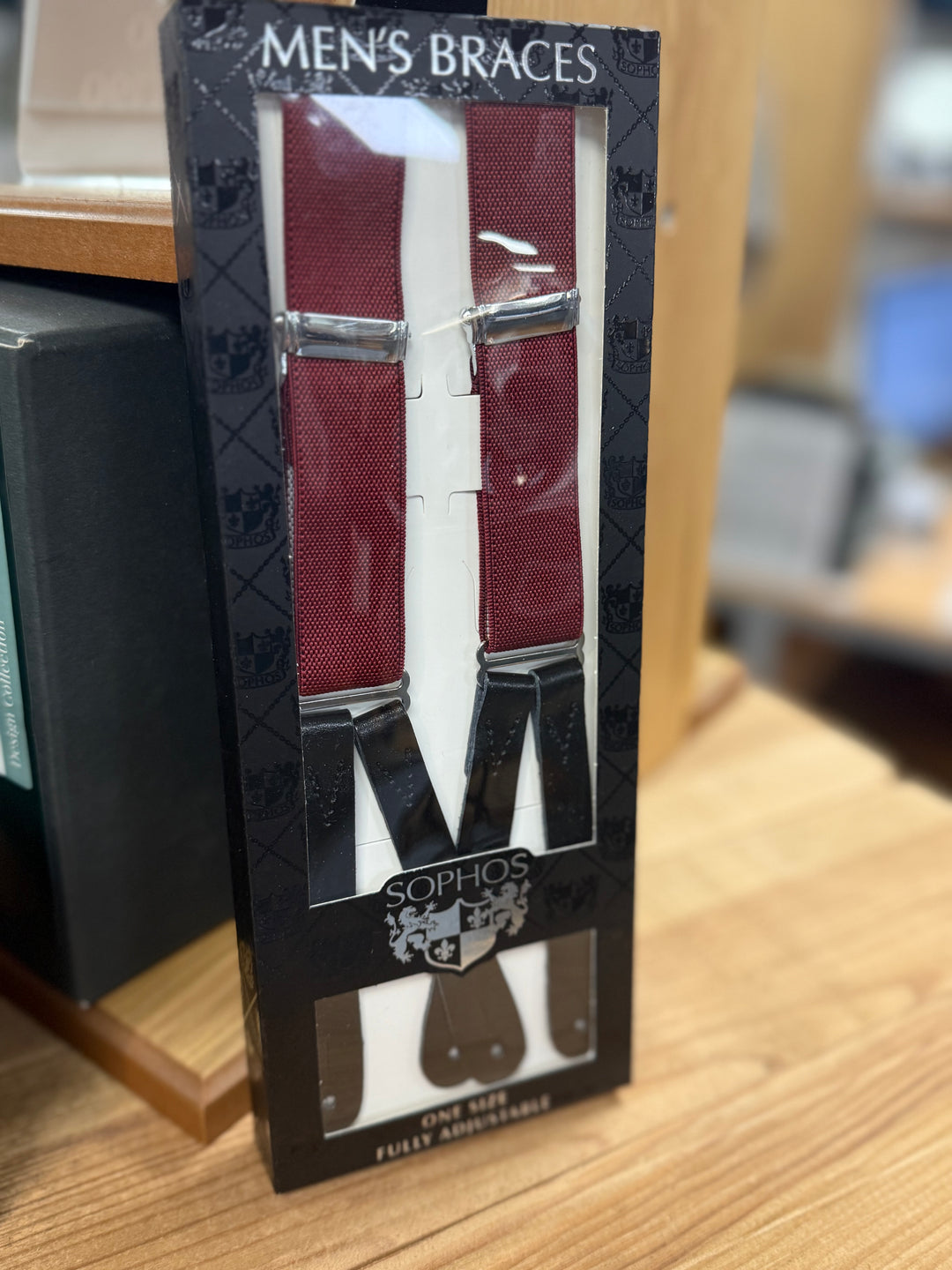 Burgundy Braces - Leather end