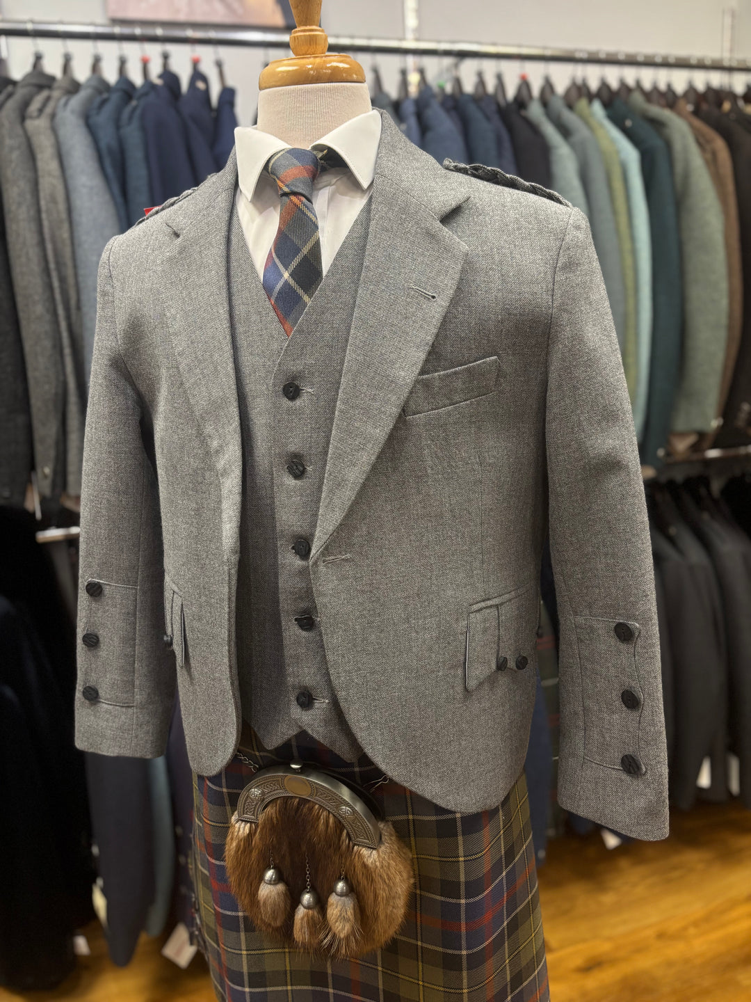 Light Grey Arrochar Crail Jacket & Waistcoat - discounted hire stock
