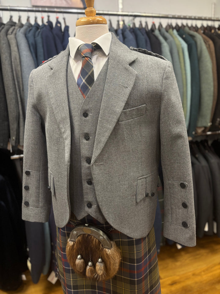 Light Grey Arrochar Crail Jacket & Waistcoat - discounted hire stock