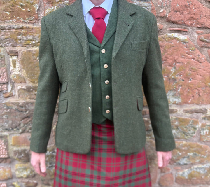 Lovat Green Jacket & Waistcoat - discounted hire stock
