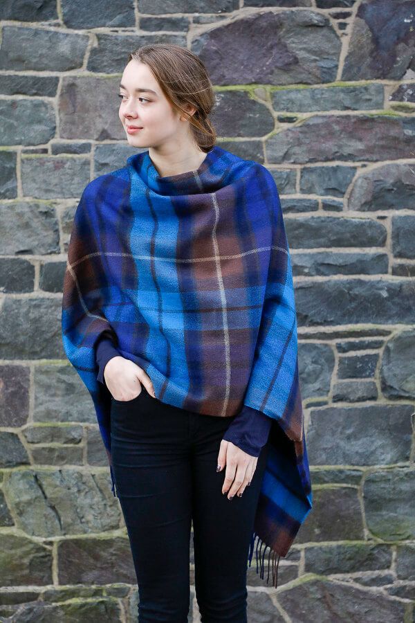 Georgia Buchanan Blue Lambswool Poncho