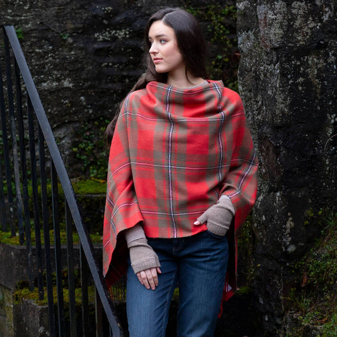 Georgia MacGregor Weathered Tartan Lambswool Poncho