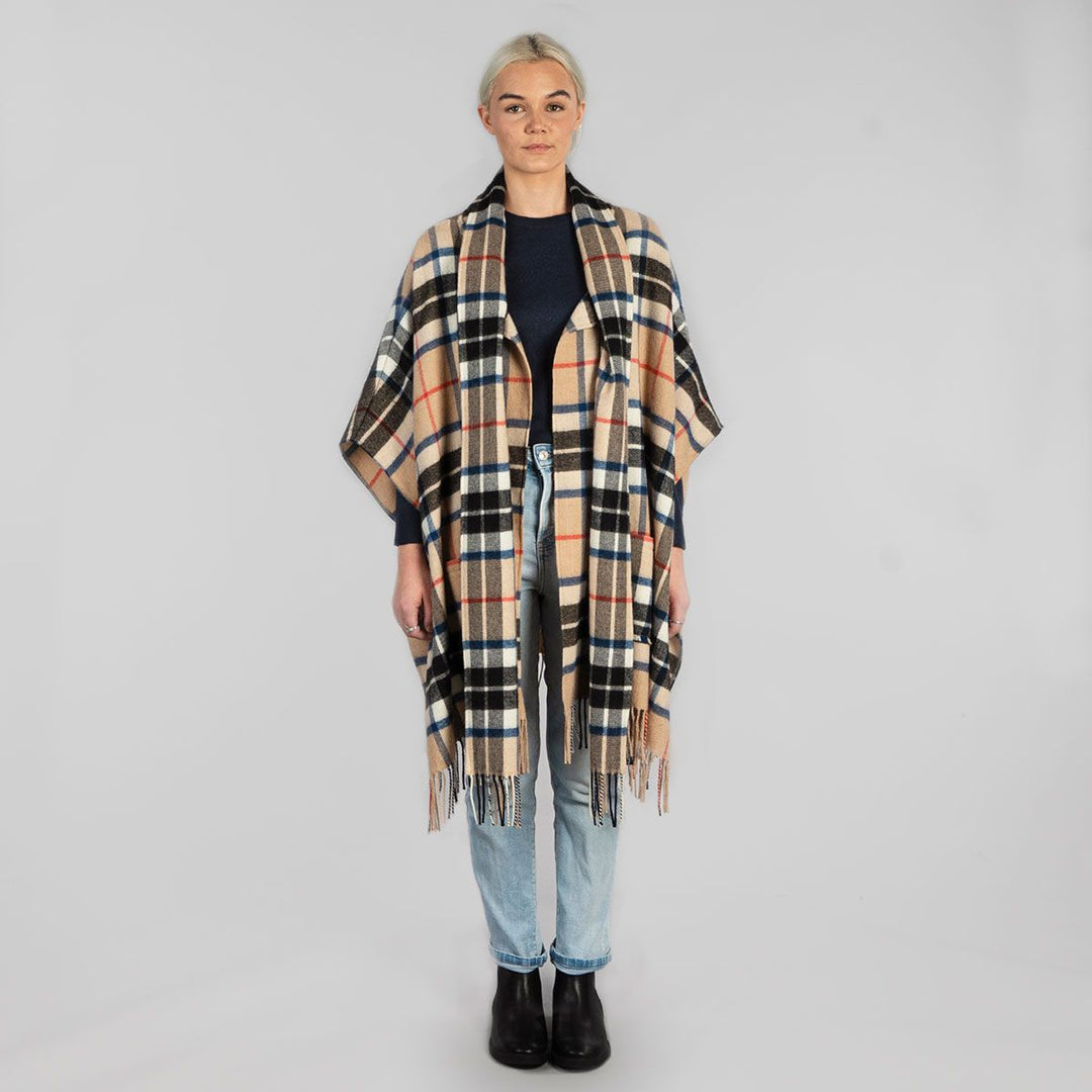 Robyn Thomson Camel Modern Tartan Lambswool Jacket