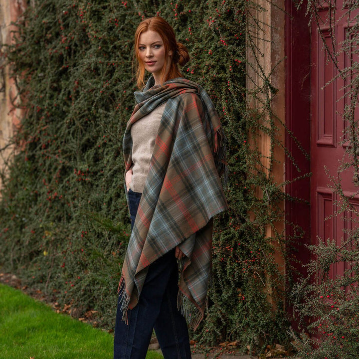 Alice Lochcarron Hunting Weathered Tartan Lambswool Serape