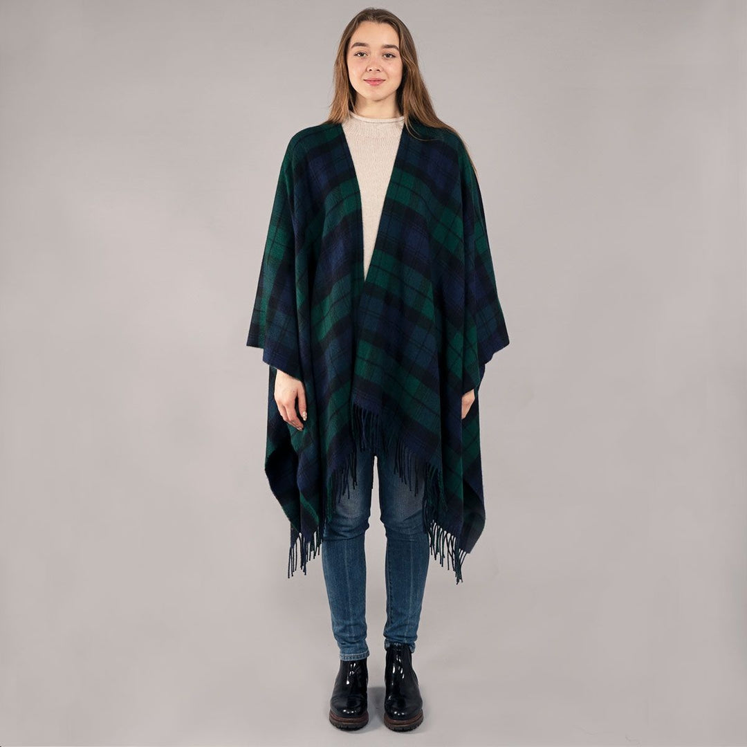 Alice Black Watch Modern Tartan Lambswool Serape