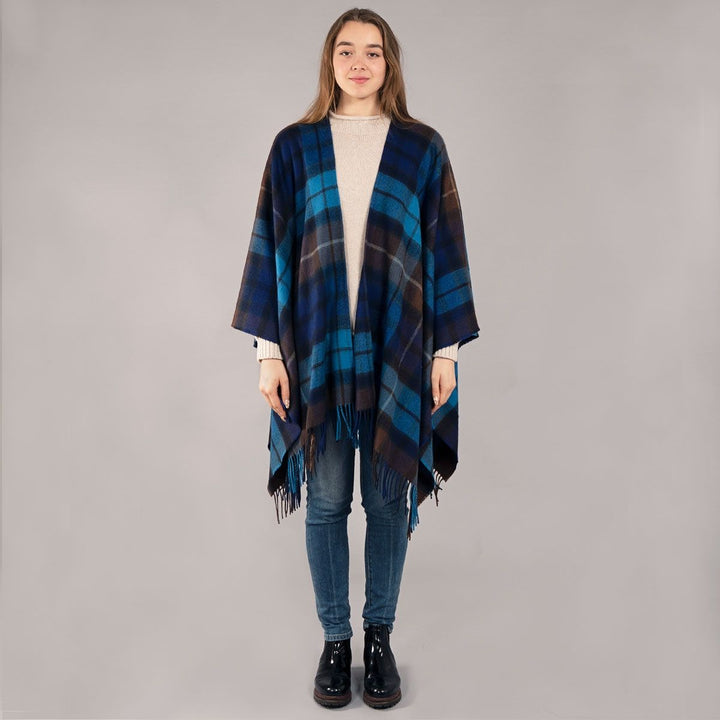 Alice Buchanan Blue Tartan Lambswool Serape