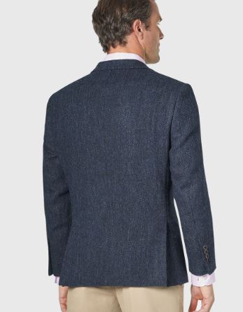 Stranraer Harris tweed sports jacket - navy herringbone tweed jacket