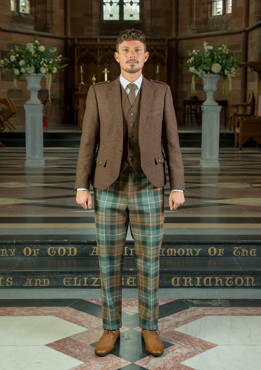 Weathered MacRae tartan trews hire outfit