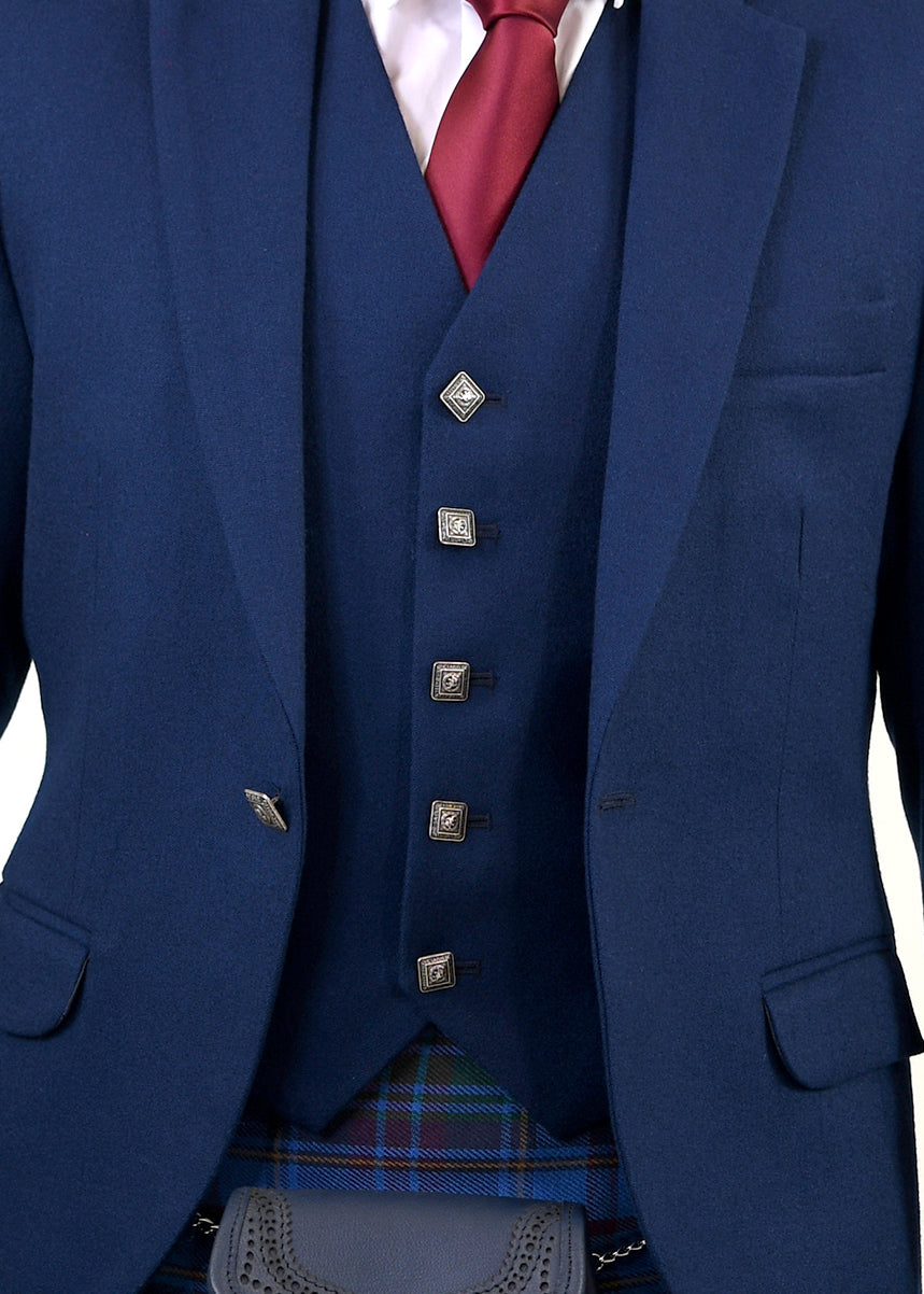 Navy barathea Argyll Jacket & Vest