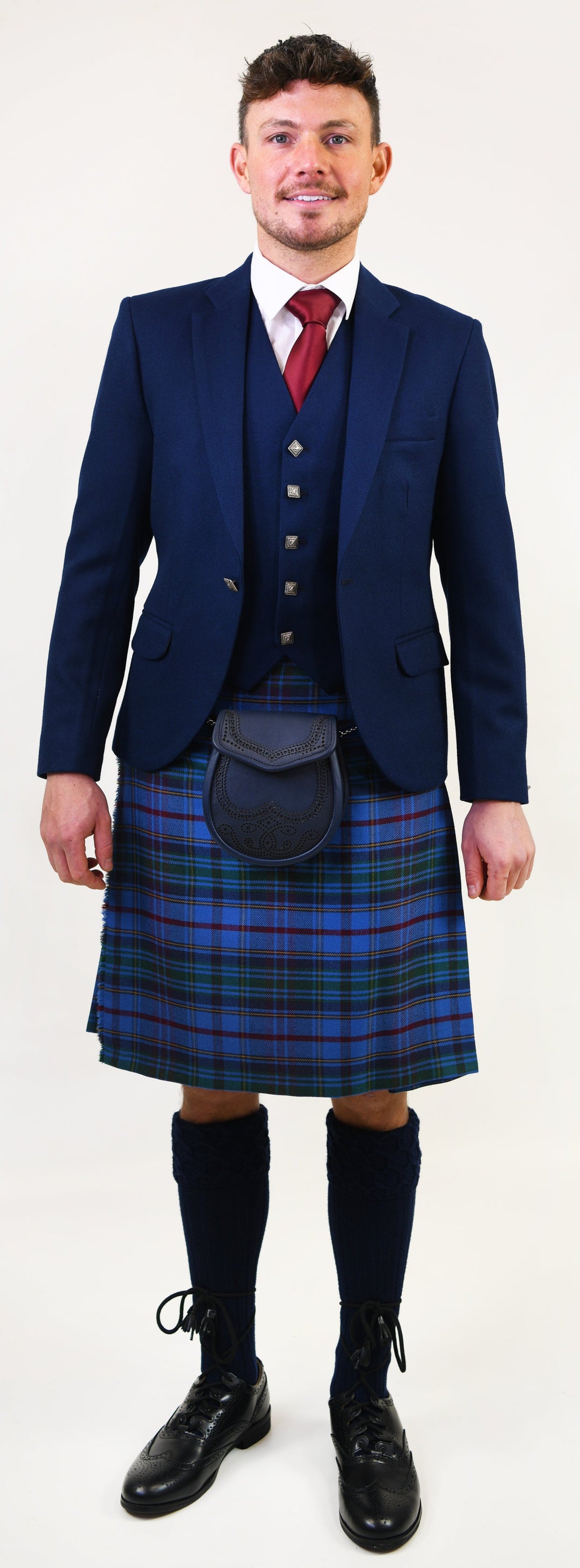 Navy barathea crail jacket and vest - Anderson Kilts