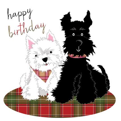 Black & White Dogs Card