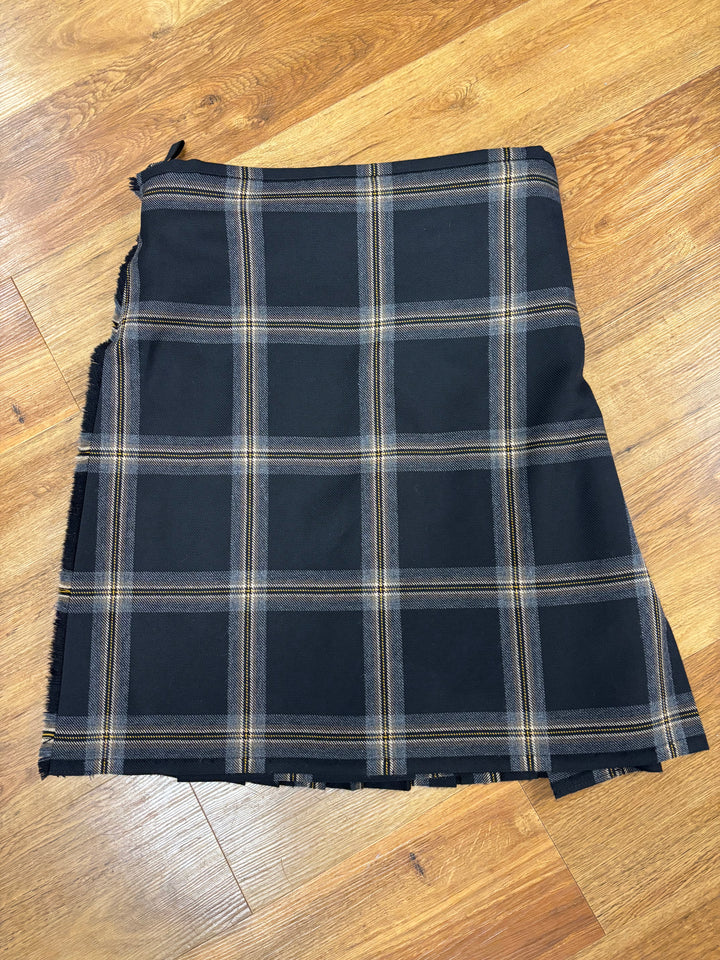 NEW Black Galloway Kilt - 6 yards - 40-44 waist