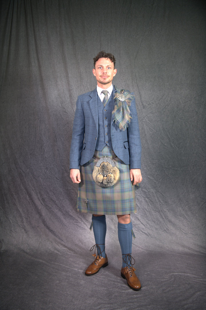 Lovat Blue Tweed Kilt Outfit - Premium Collection