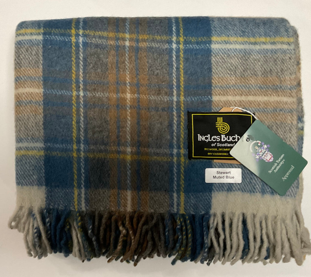 Stewart Muted Blue tartan rug