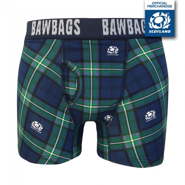 Bawbags Scotland Rugby Tartan Boxer Shorts - Anderson Kilts