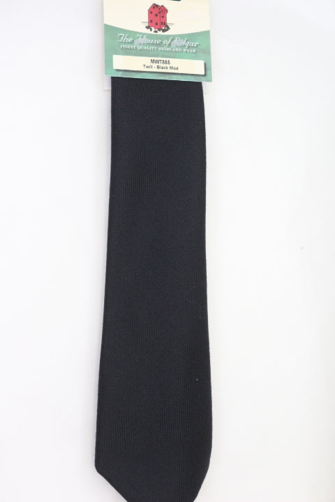 Mens House of Edgar Woollen Tie - Black - Anderson Kilts