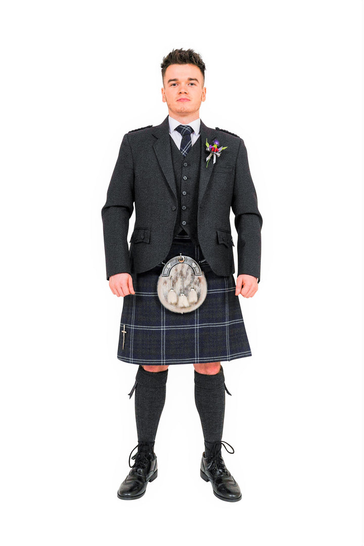 Charcoal crail kilt hire outfit