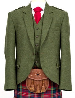 Cheviot Loden Green Tweed Crail Jacket and waistcoat CHE161