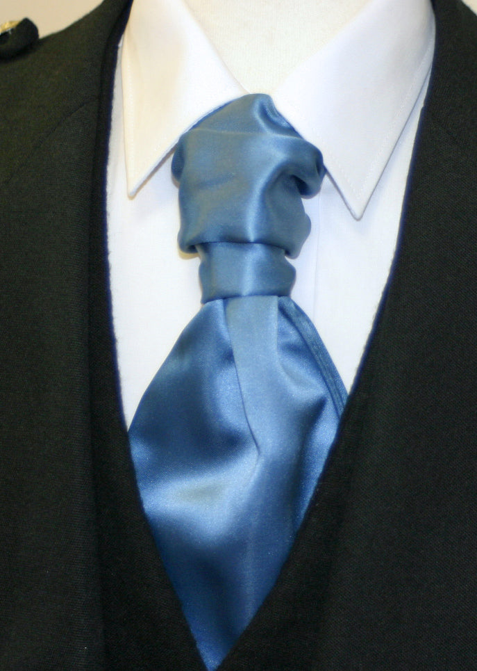 Airforce blue ruche cravat - Anderson Kilts Dumfries