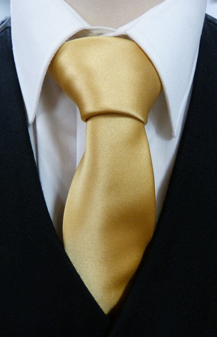 Mens Gold Satin Tie - Anderson Kilts