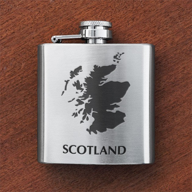 Engraved 6oz Silver Flask - Personal Message - Anderson Kilts