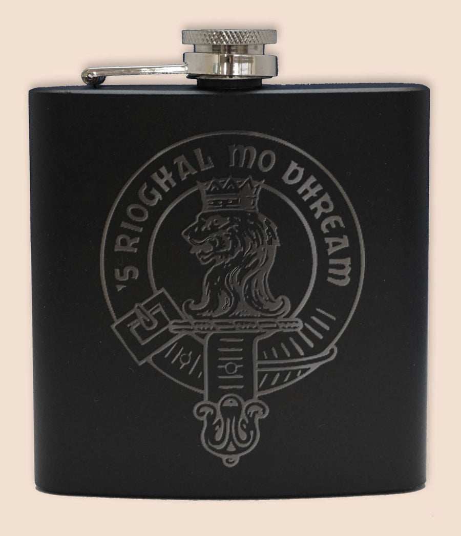 Engraved 6 oz Flask - Clan Crest - Anderson Kilts